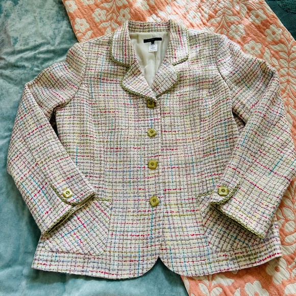 Henry Lee Jackets & Blazers - Vintage Henry Lee multi-colored tweed blazer! Size 14!